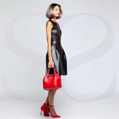 Black And Leather Dress