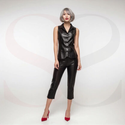 Leather Pant Women With Vest