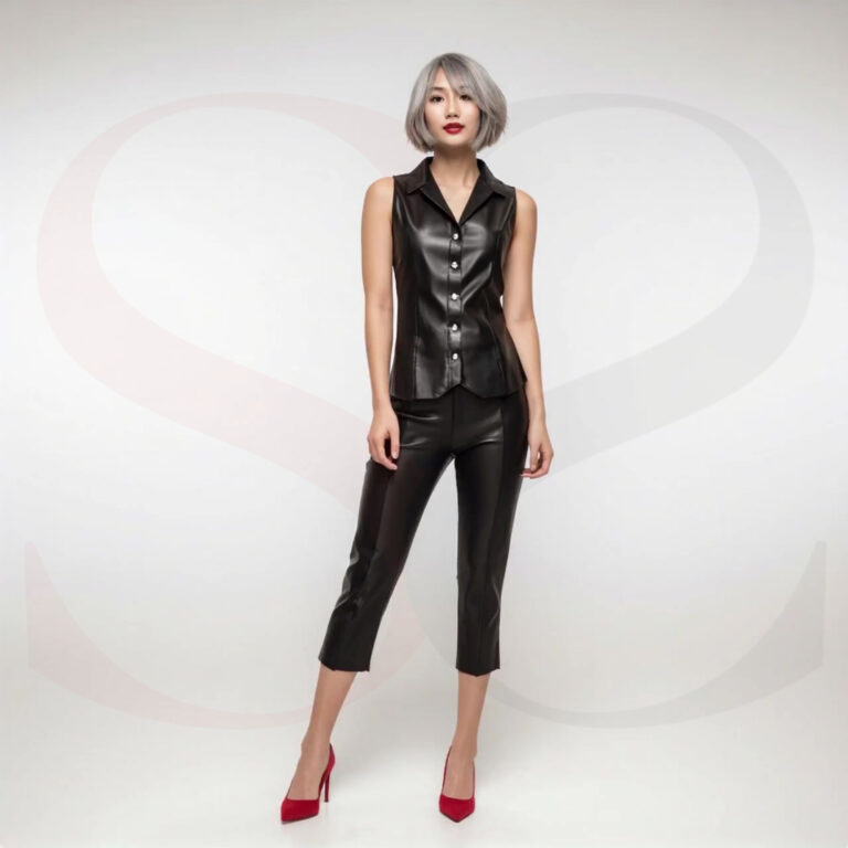 Leather Pant Women With Vest
