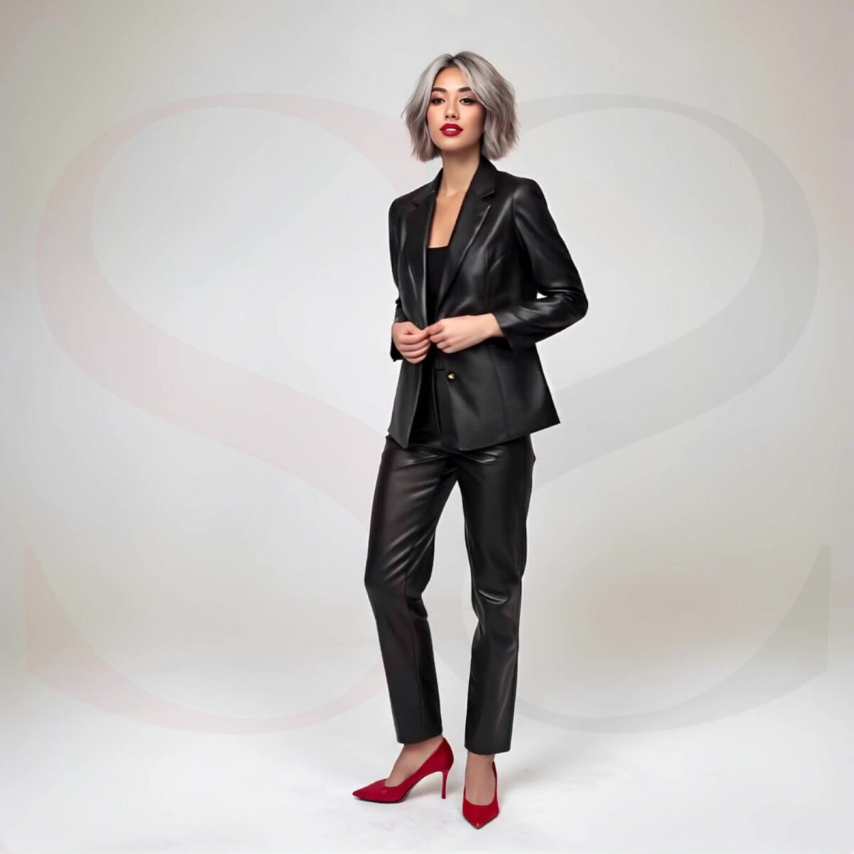 Black Leather Blazer Women