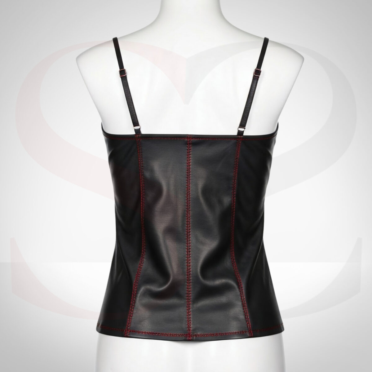 Black Leather Womens Cami Top