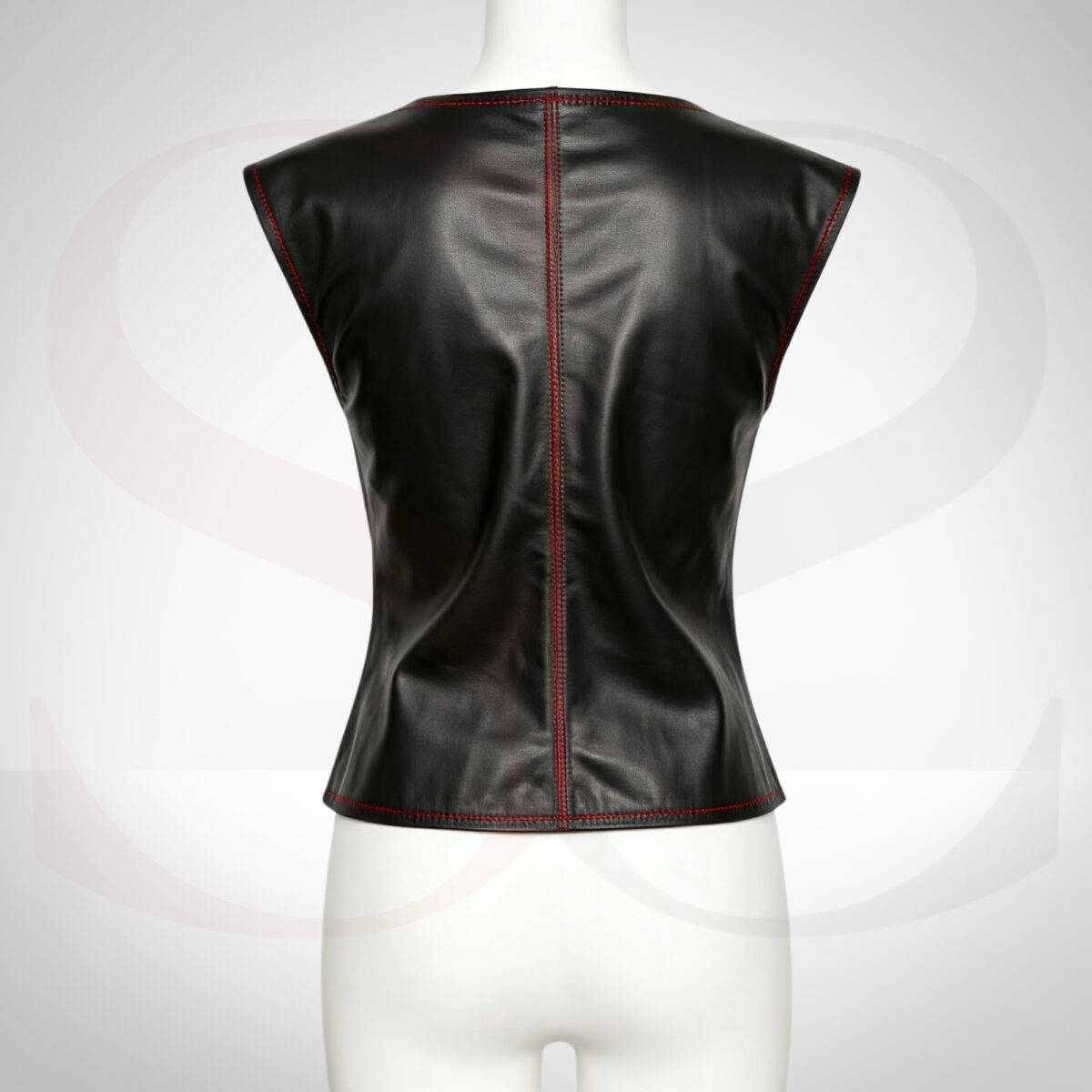 Black Leather Wrap Top