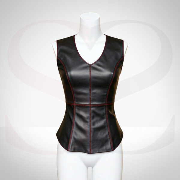 Fitted Black Leather Top