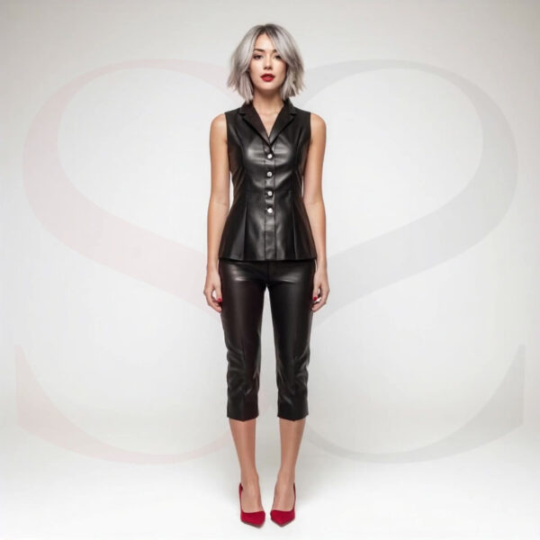 Leather Two Piece Pants Set