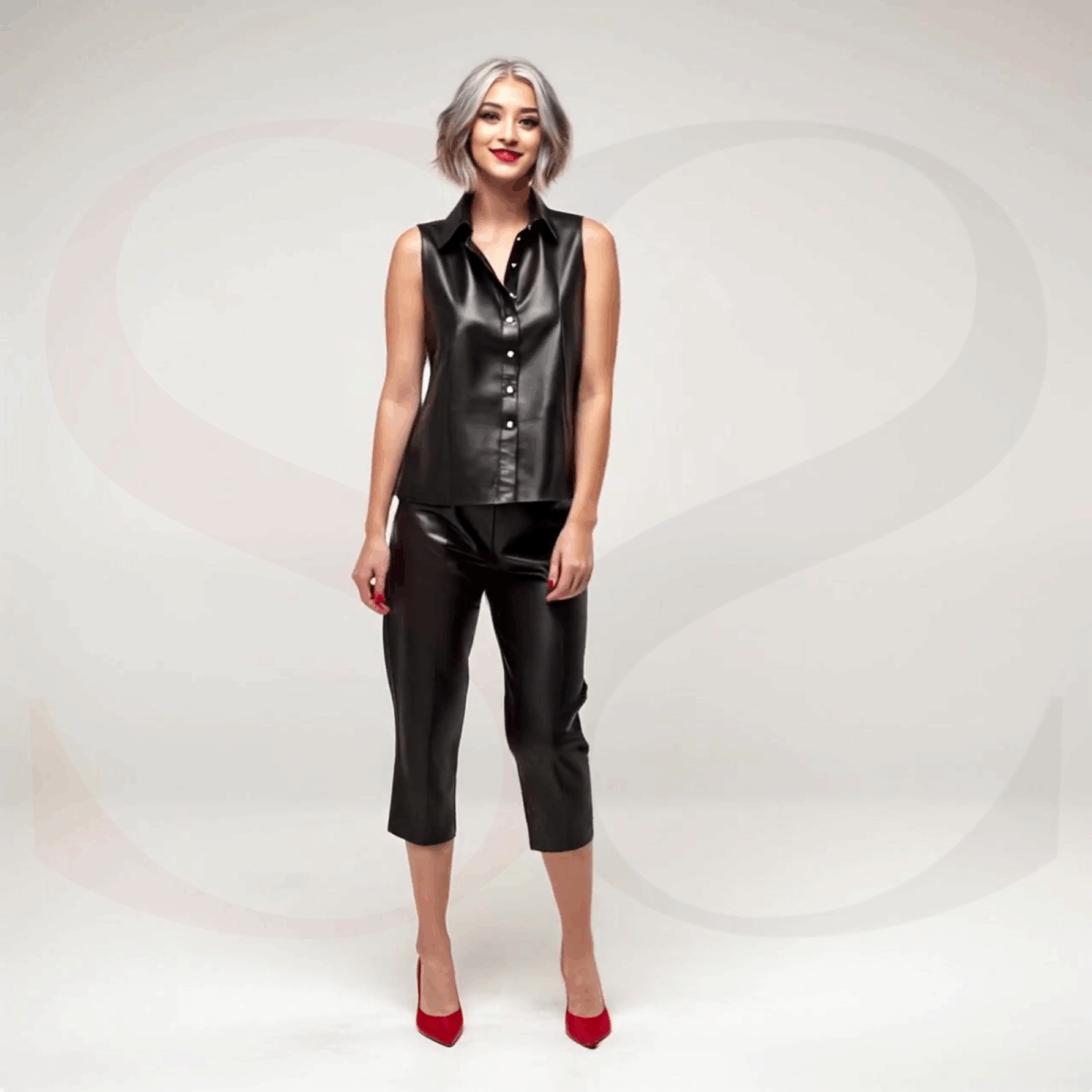 Leather Two Piece Set Outfit