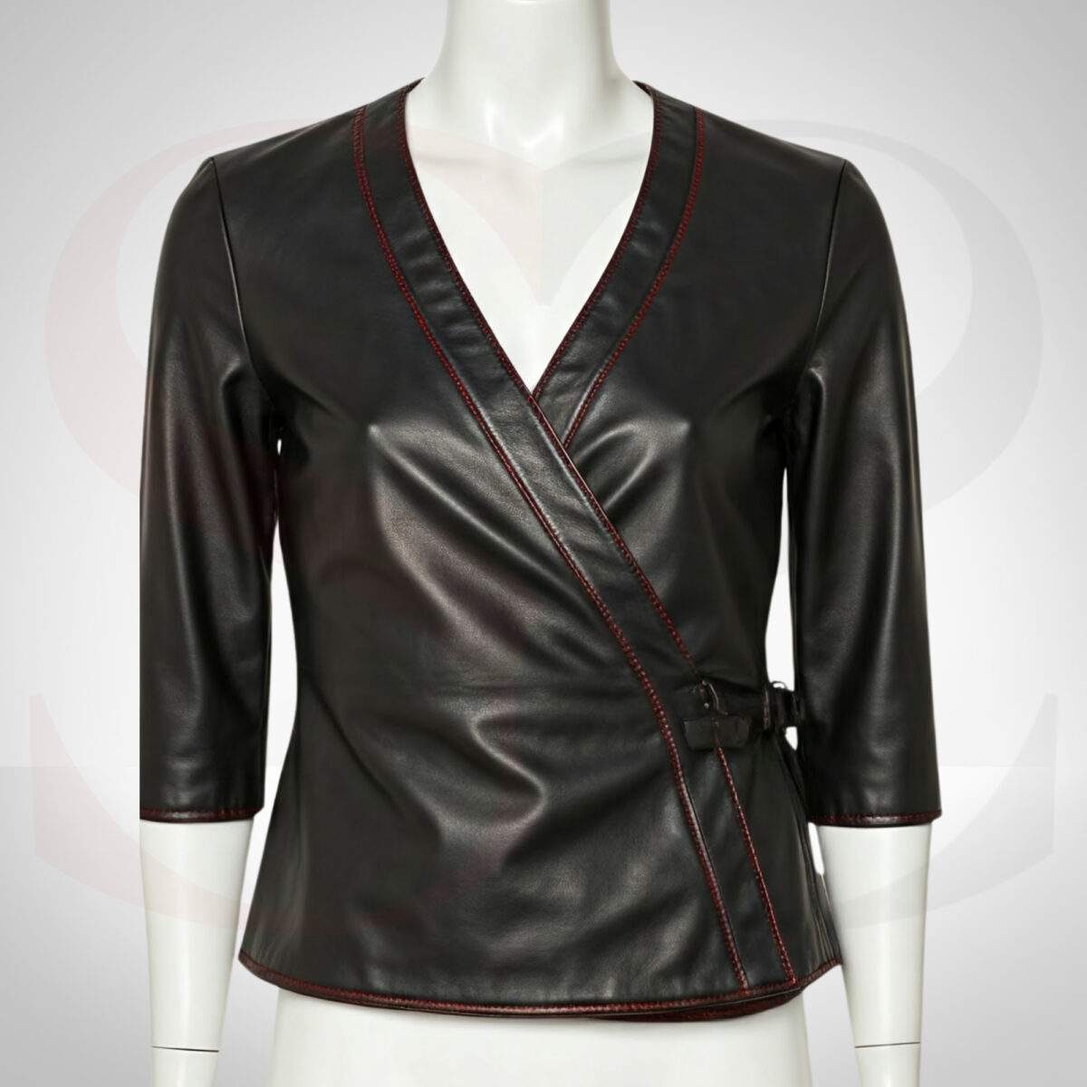 Leather Wrap Top With Buckle