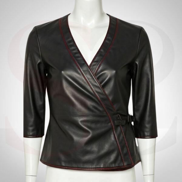 Leather Wrap Top With Buckle