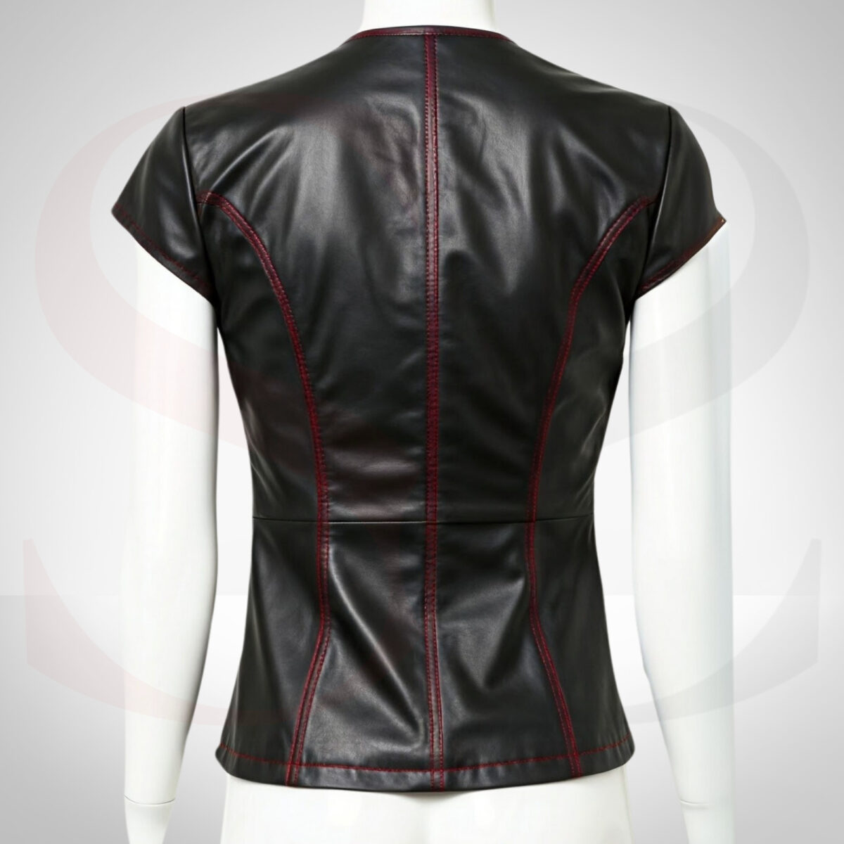 Streetwear Black Leather Wrap Top
