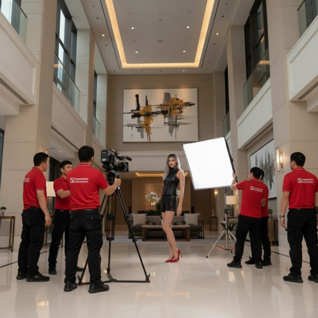 Lobby Grandeur: Poised Precision