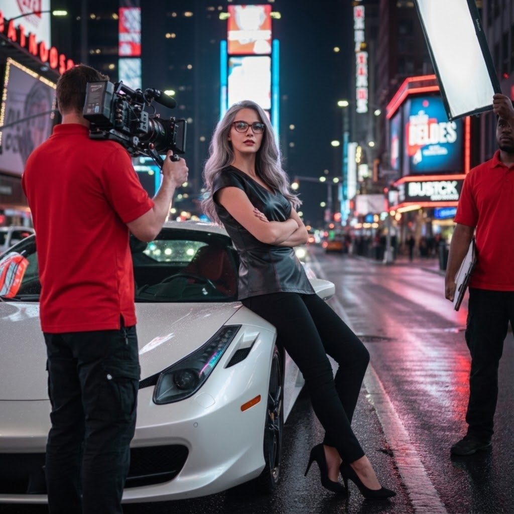 Capturing the City Light in the Streetwear Black Leather Wrap Top