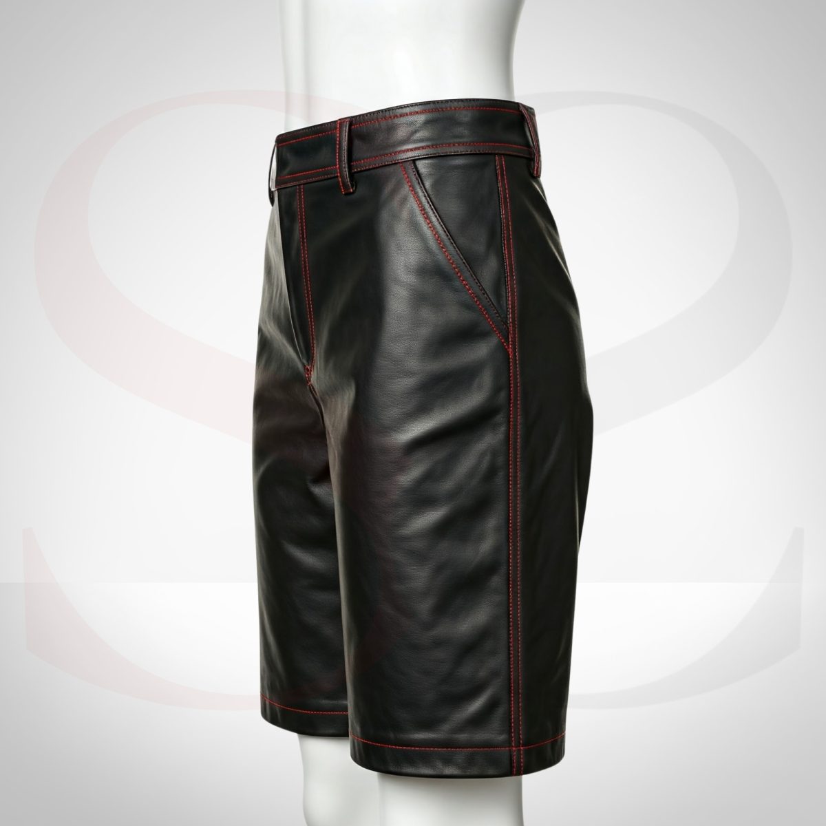 Black Leather Bermuda Shorts
