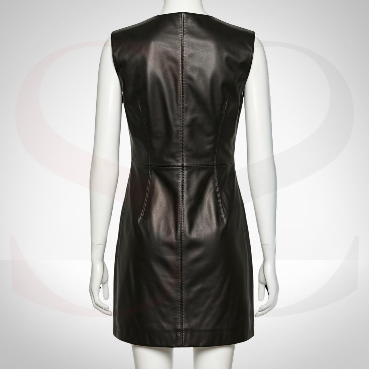 Black Leather Sleeveless Dress