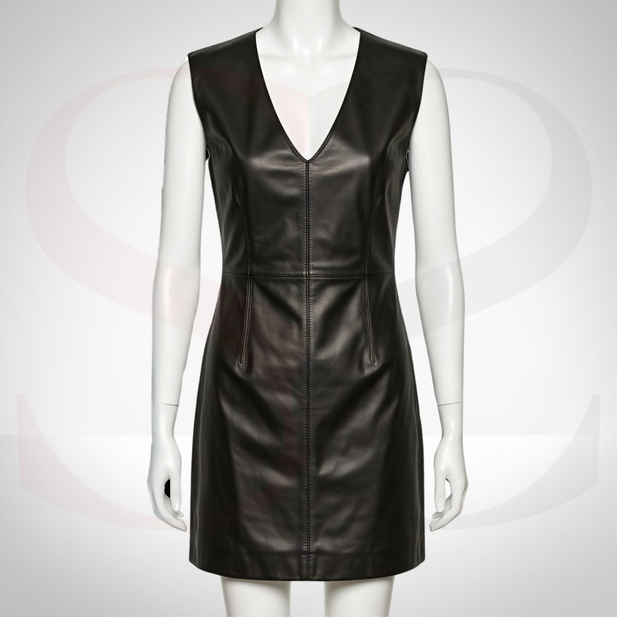 Black Leather Sleeveless Dress