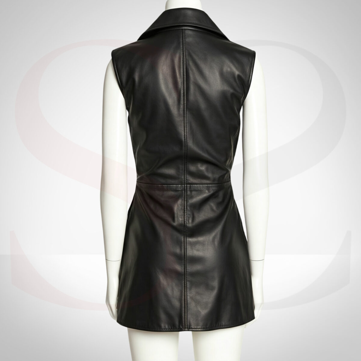 Bodycon Black Leather Wrap Dress
