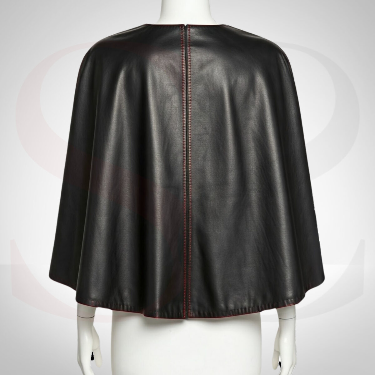 Designer Black Leather Cape