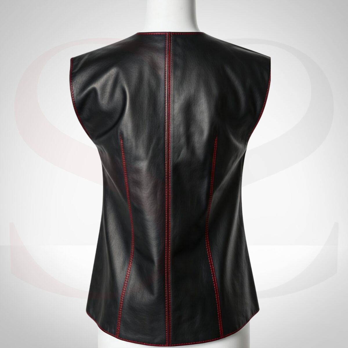 Designer Leather Cap Sleeve Top