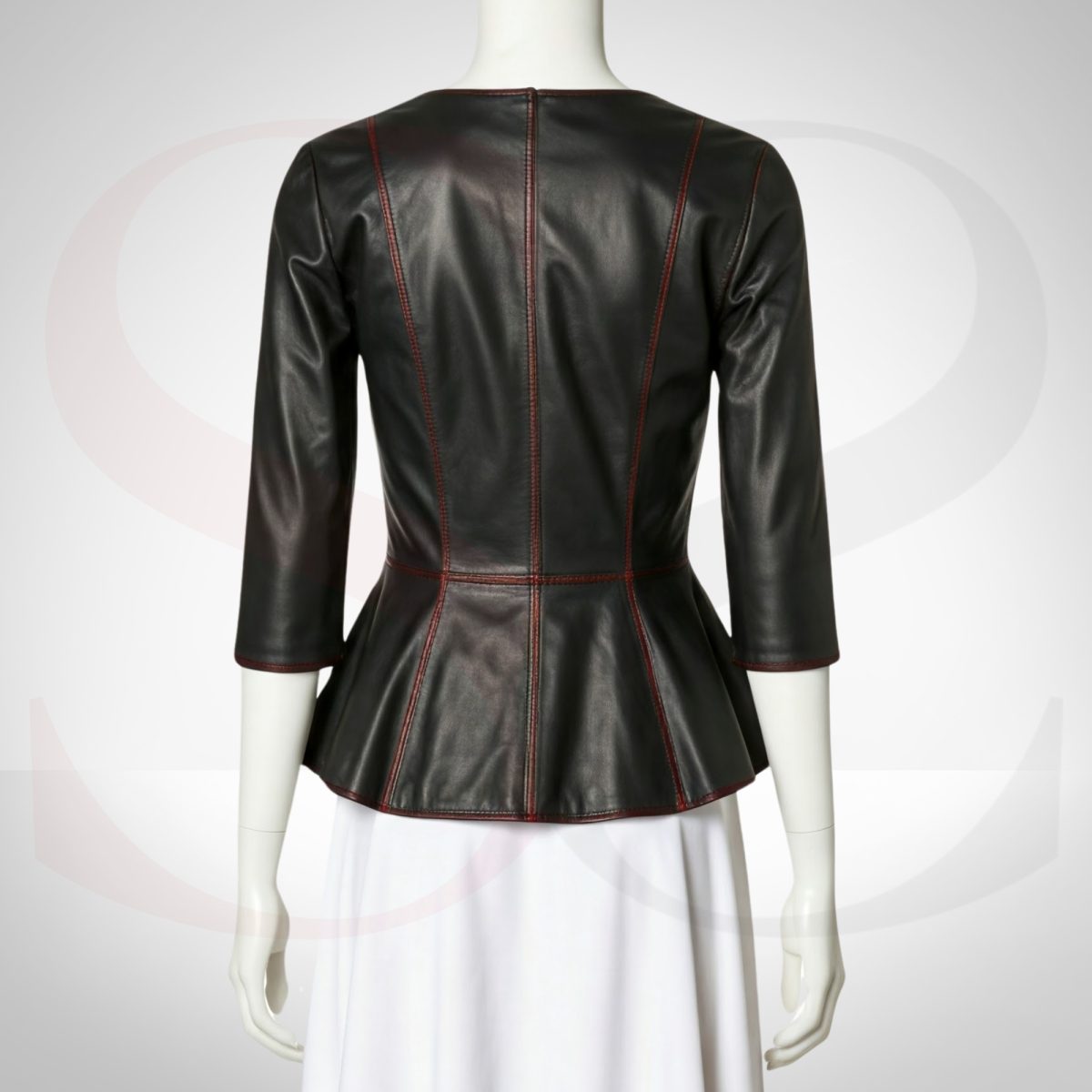 Genuine Leather Peplum Top