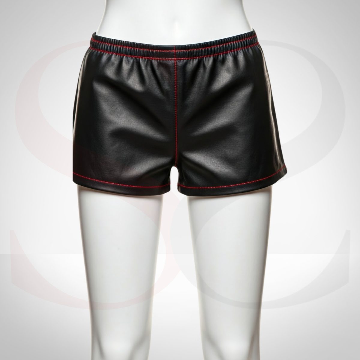 High Waisted Leather Gym Shorts