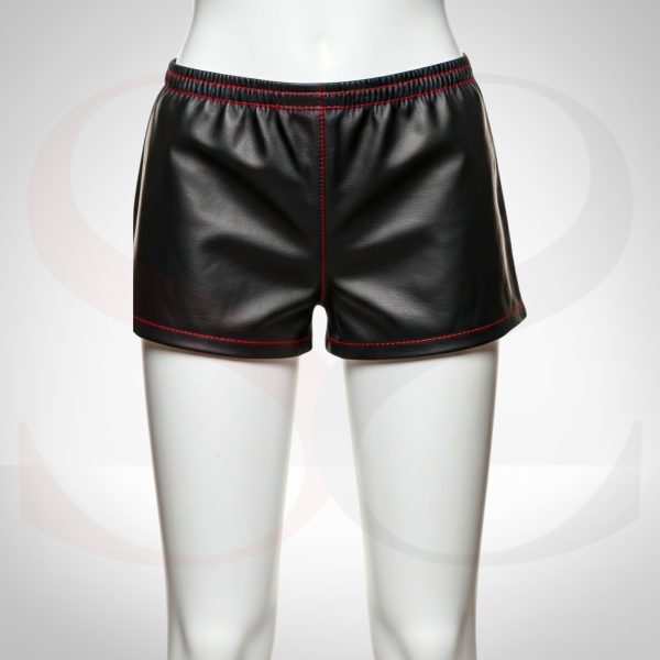 High Waisted Leather Gym Shorts