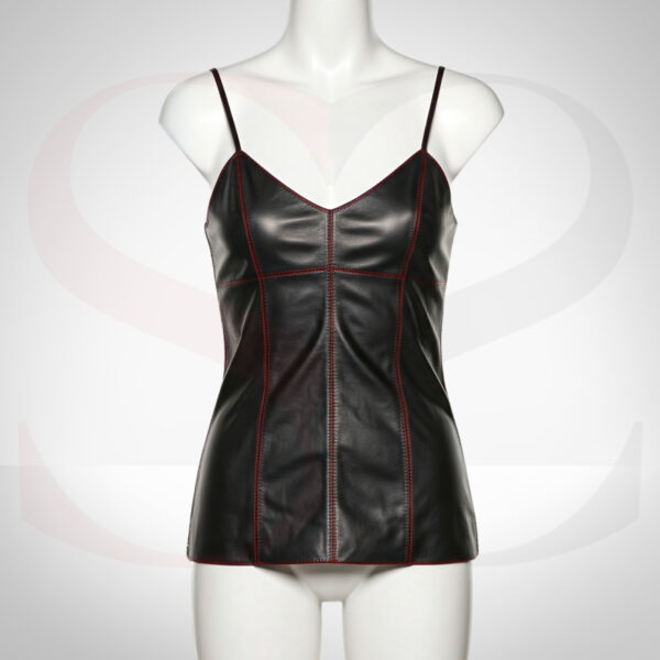 Iconic Black Leather Cami Top