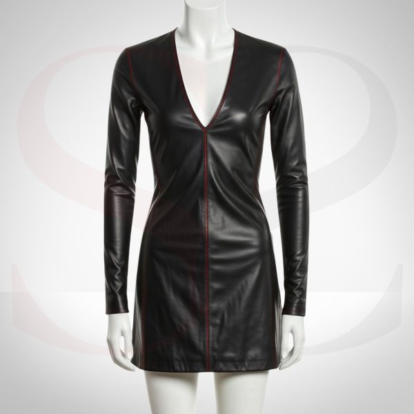 Iconic Leather Bodycon Mini Dress