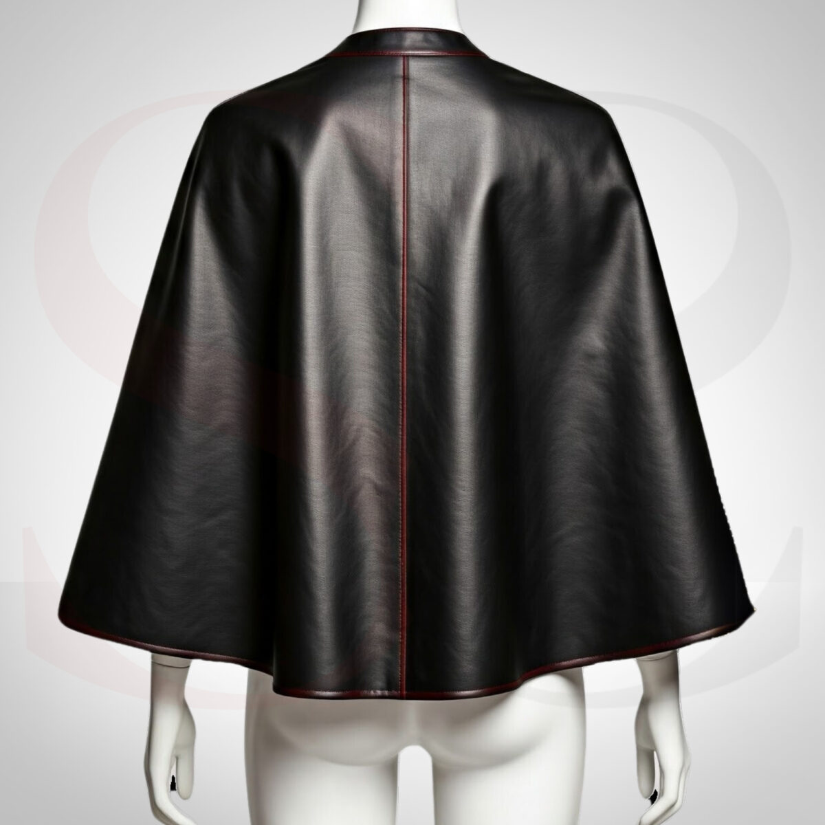 Luxury Black Leather Cape