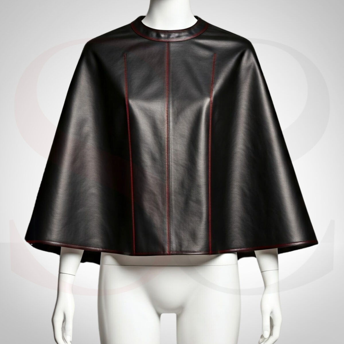 Luxury Black Leather Cape