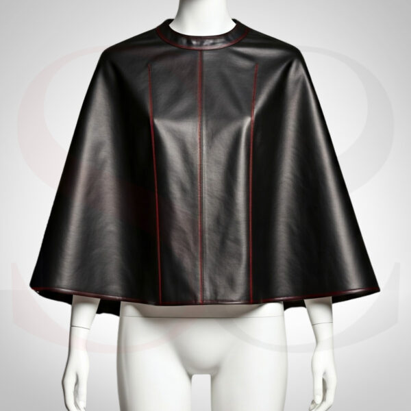 Luxury Black Leather Cape
