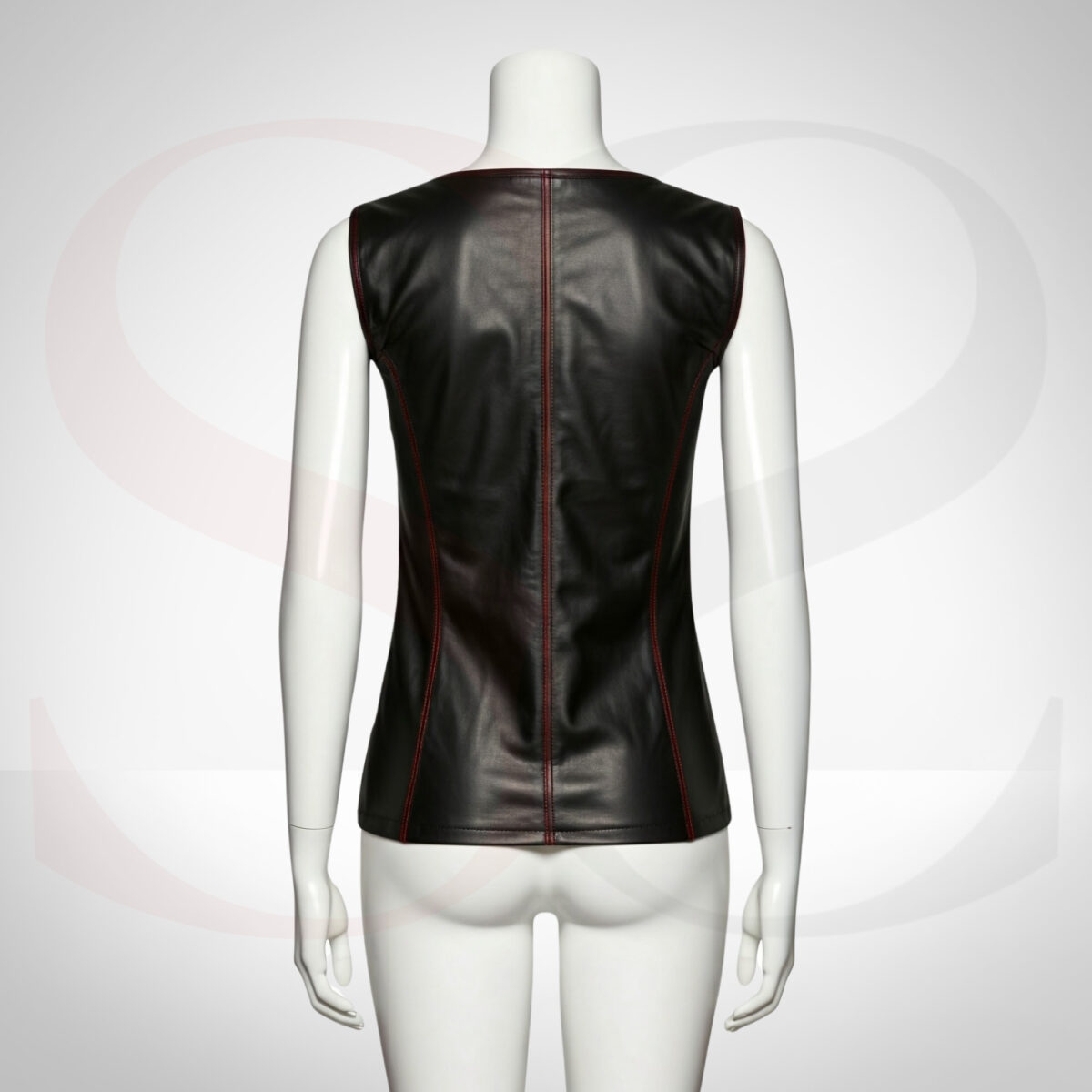Sleeveless Black Leather Top
