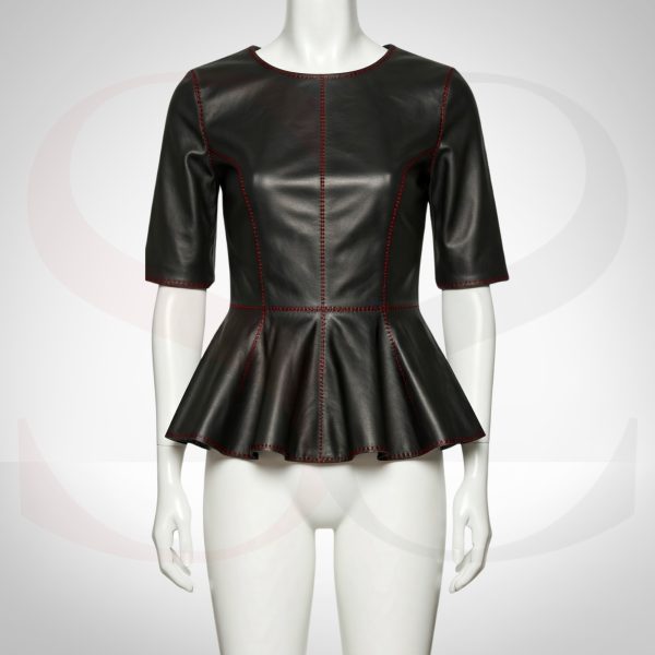Streetwear Leather Peplum Top