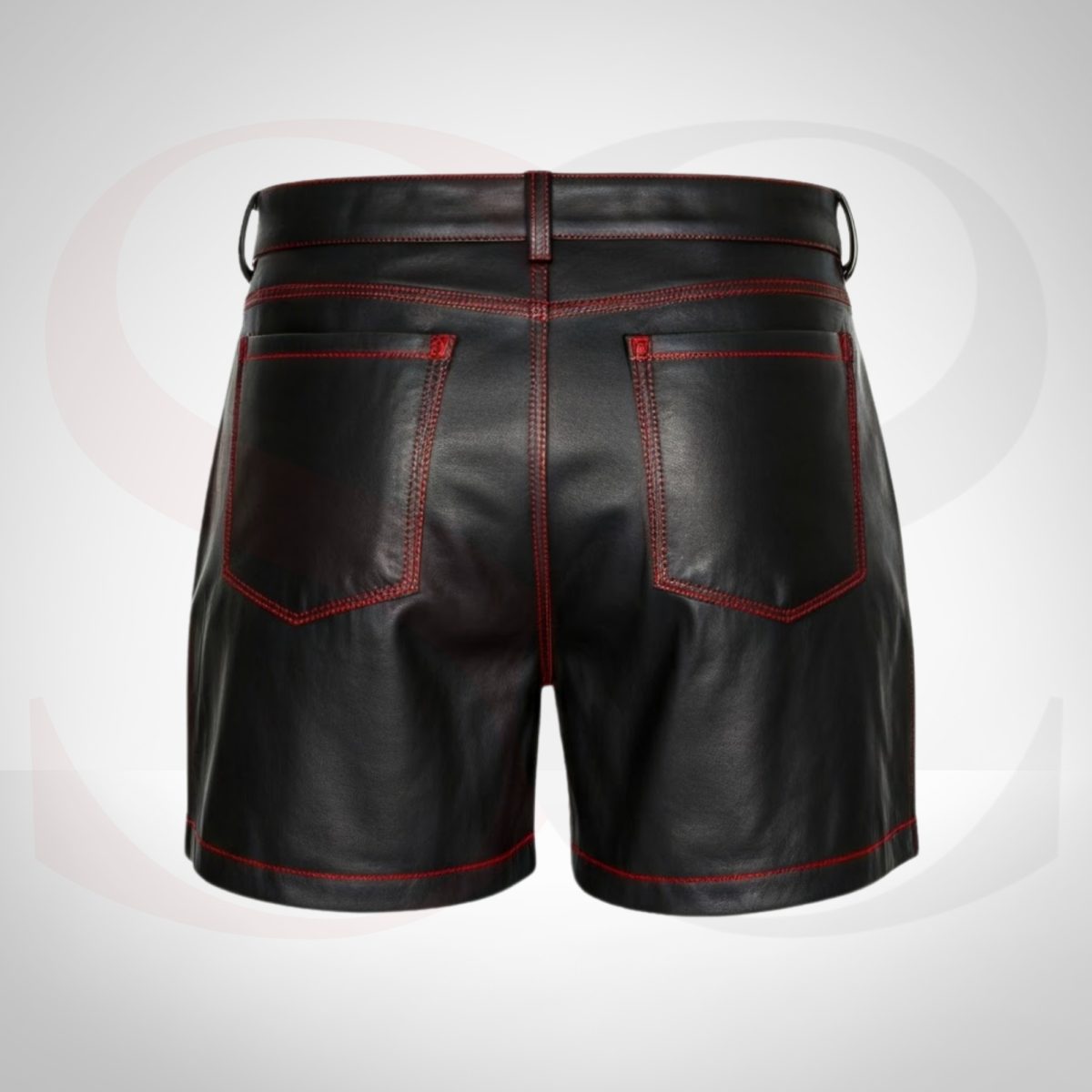 Stylish Black Biker Leather Shorts