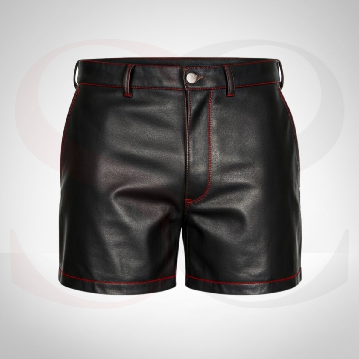 Stylish Black Biker Leather Shorts