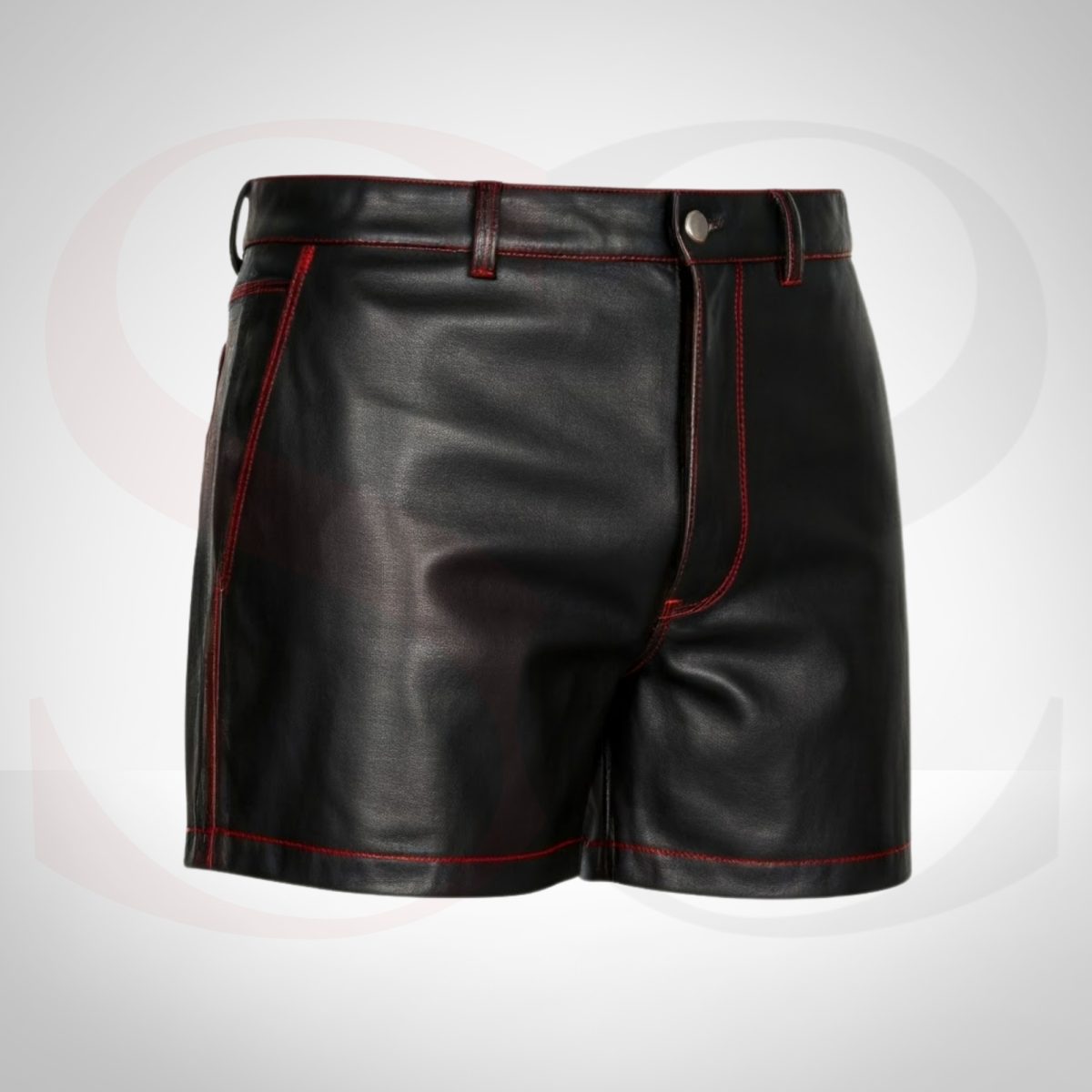 Stylish Black Biker Leather Shorts