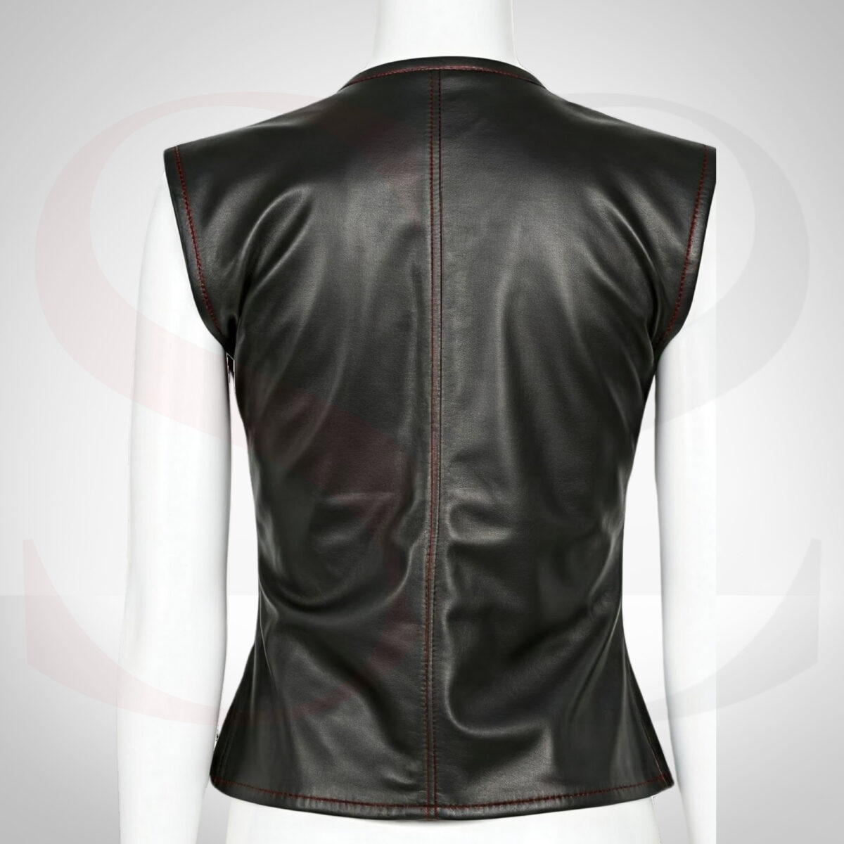 Stylish Black Leather Wrap Top