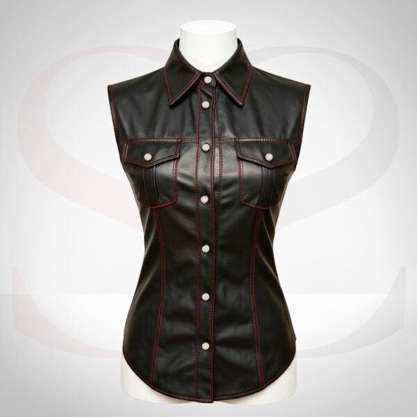Womens Fitted Leather Shirt