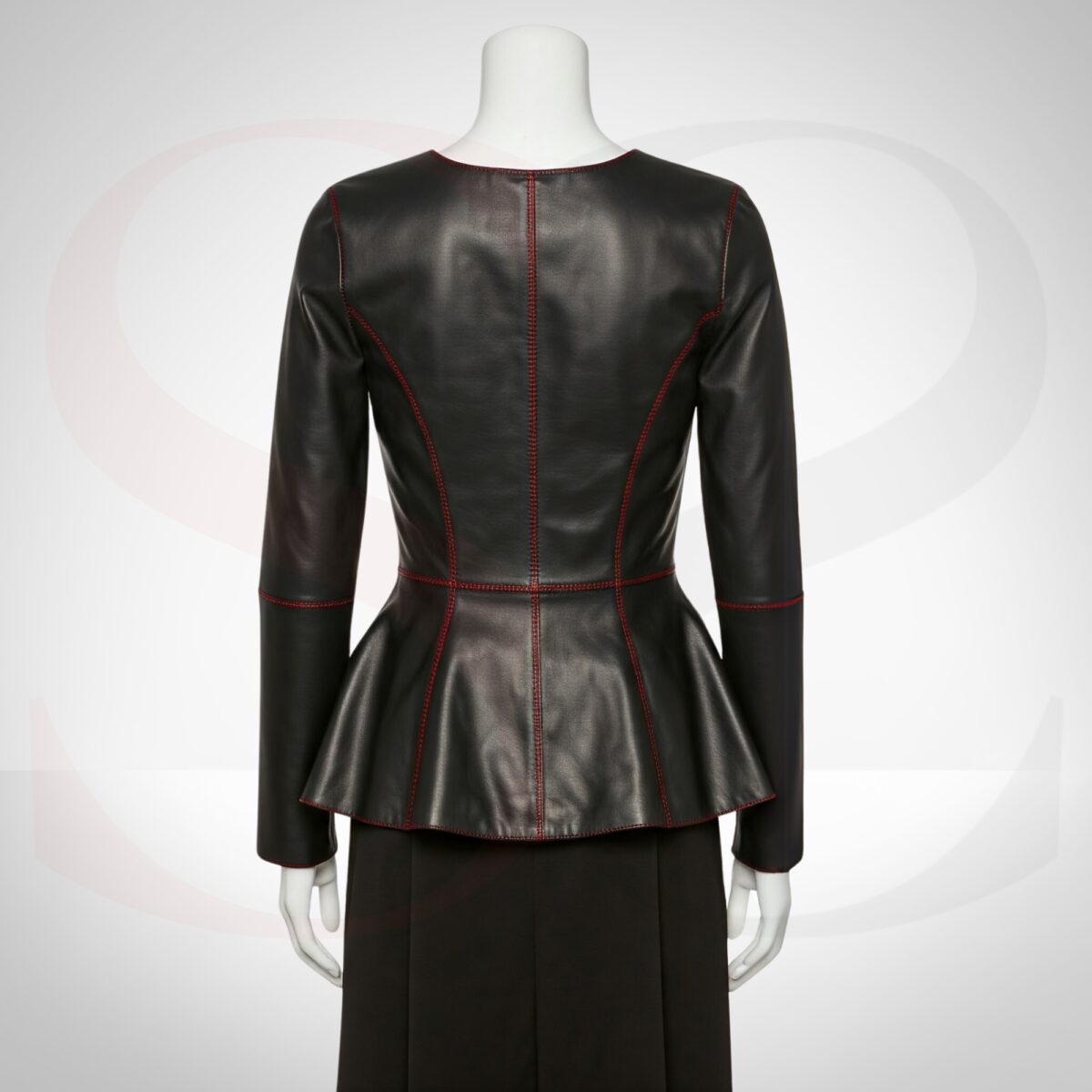 Womens Leather Peplum Blouse