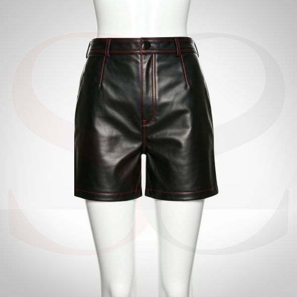 Black Leather Womens Fashion Shorts