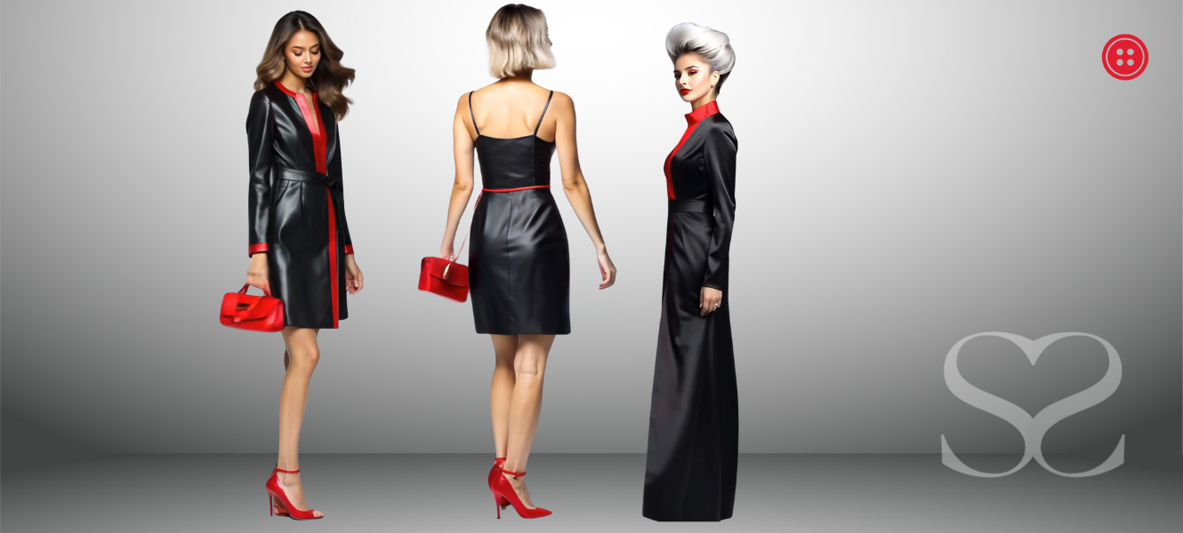 Black Leather Casual Dresses for Women