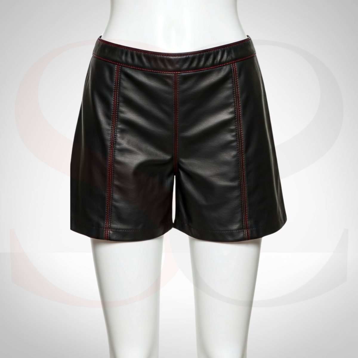 High Waisted Genuine Leather Shorts