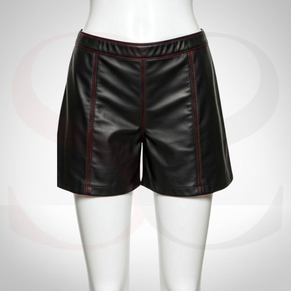 High Waisted Genuine Leather Shorts