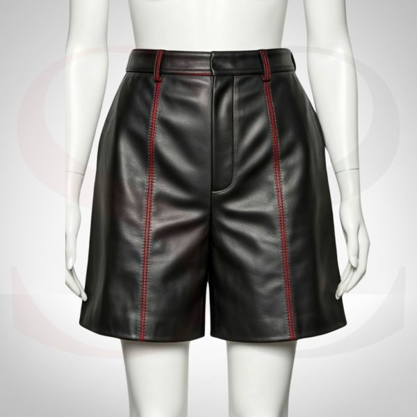 Iconic Style Black Leather Shorts